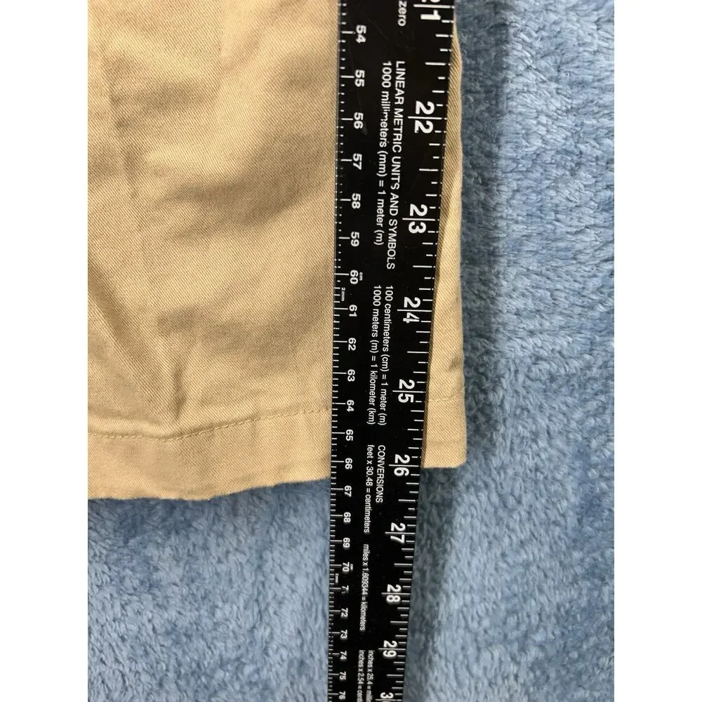 H&M L.O.G.G Mens 32x26 Skinny Fit Stretch Cuffed Chino Pants Brown